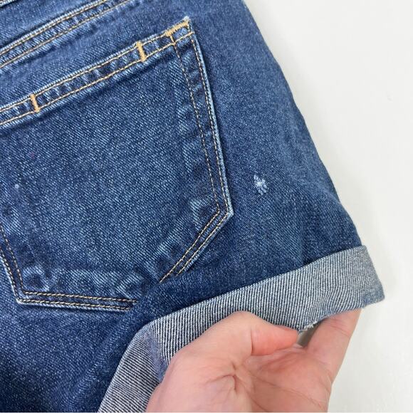 Paige Distressed Jimmy Jimmy cuffed jean shorts blue - 26 - Picture 7 of 10